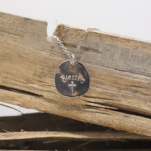 Load image into Gallery viewer, Blessed Cross Pewter Necklace