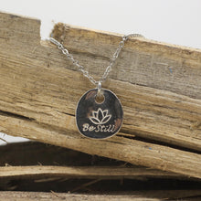 Load image into Gallery viewer, Be Still-Lotus Pewter Necklace