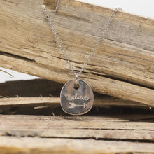 Load image into Gallery viewer, Believe Arrow Pewter Necklace
